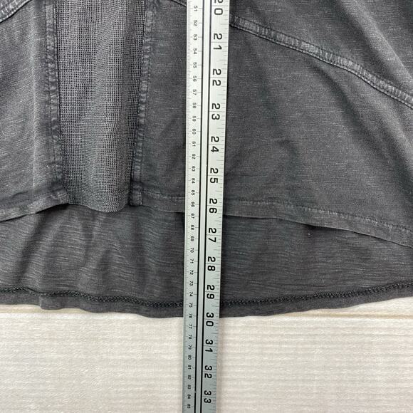 Free People Women Tank Top XS Black Studded Mesh V Neck Grunge Distressed Stretc - Picture 5 of 10